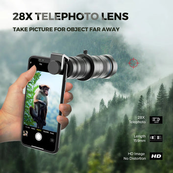 APEXEL Optic phone camera lens HD 28X telephoto zoom lens monocular with mini