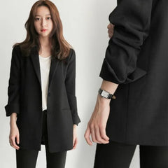 Women Black Suit Blazer Office Jacket Ladies Tailored Oversized Fashion