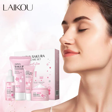 Facial Products Kit Sakura Skin Care Set Facial Cleanser Serum Face Cream