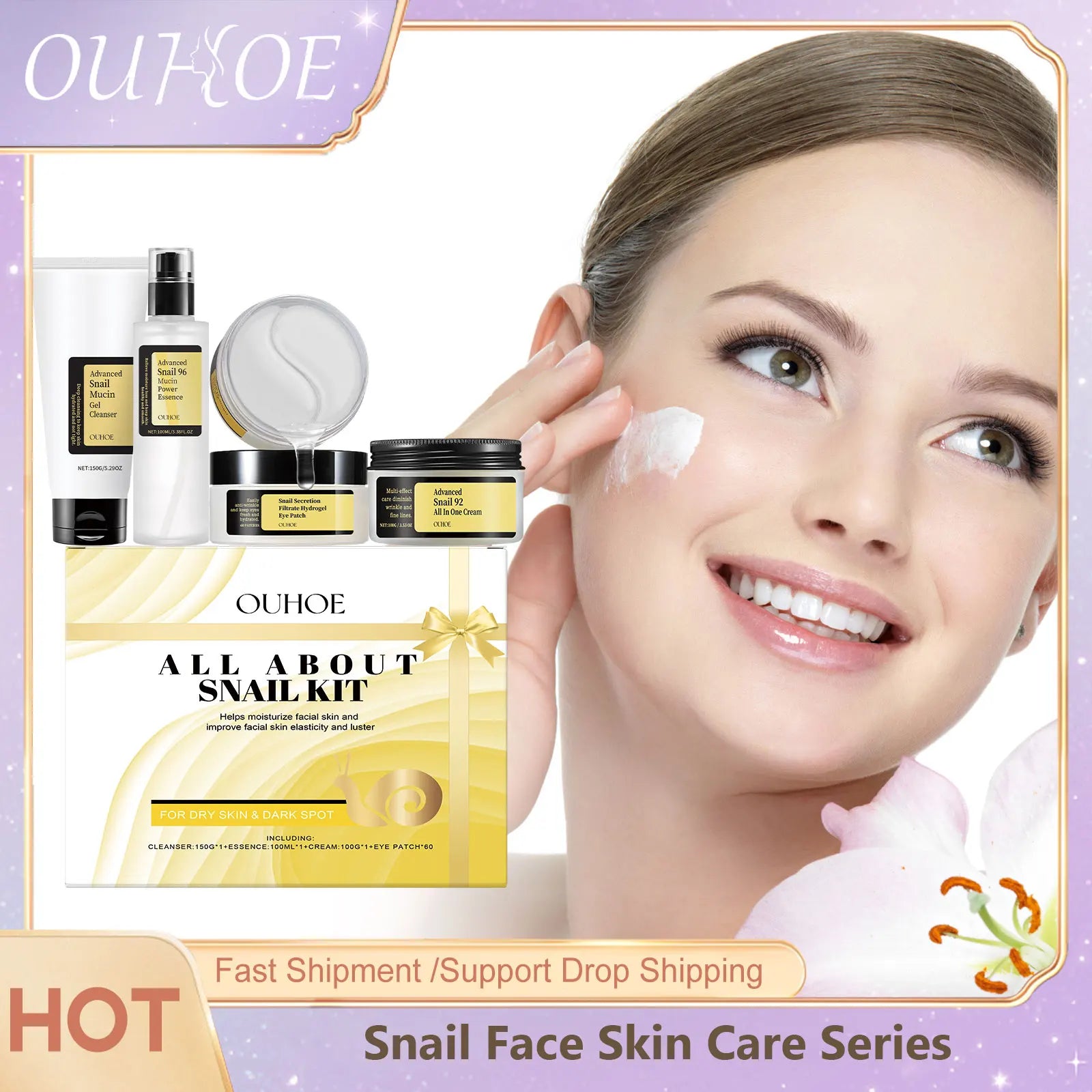 Snail Mucin 96 Skin Care Set Moisturizing Brightening Facial Nourish