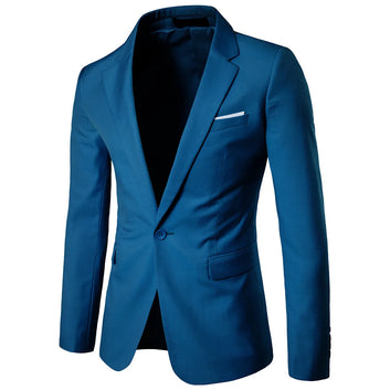 Men Fashion Business Casual Blazers Suit Slim Fit Groom Groomsman Male