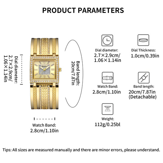 YaLaLuSi brand  new women's watch gold engraved crystal diamonds