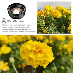 APEXEL New Upgrated 100mm Macro Lens Mobile Phone Lens 4K HD