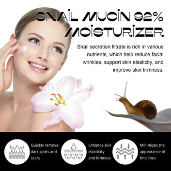 Moisturizing Face Cream Snail Mucin Nourish Deep Hydrate Reduce Fine Lines