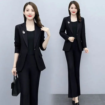 Outfit Wide Leg Trouser Suit Blazer and Womens 2 Pant Sets