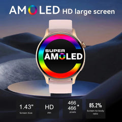 New AMOLED 466*466 HD Screen Women Smart Watch Screen Always