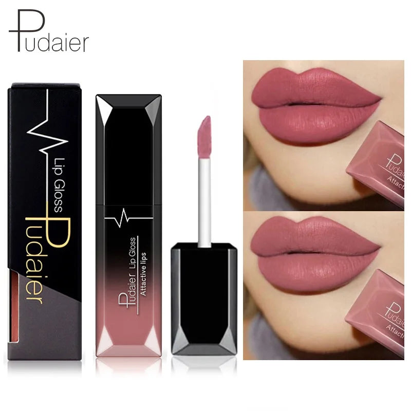 Pudaier Lips Matte Liquid Lipstick Make up Cosmetics Makeup Long-lasting