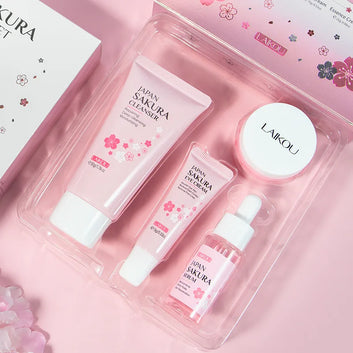 Facial Products Kit Sakura Skin Care Set Facial Cleanser Serum Face Cream