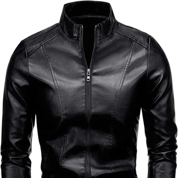 Mens PU Leather Jacket Motorcycle Biker Men's Jackets