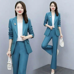 Outfit Wide Leg Trouser Suit Blazer and Womens 2 Pant Sets