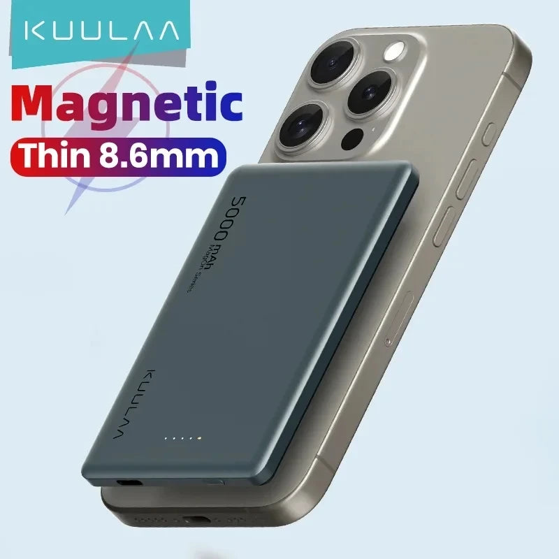 KUULAA Magsafe Power Bank 5000mAh Magnetic Wireless Phone Charger