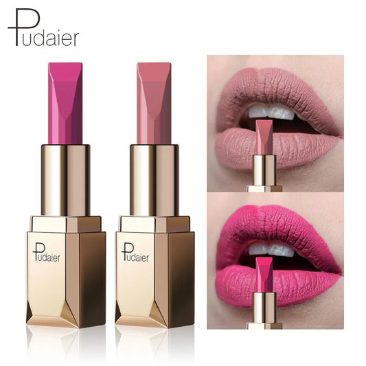 Pudaier Kiss-proof Nude Velvet Matte Lipstick Lips Makeup Waterproof Soft Lip