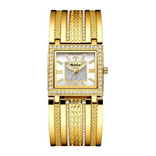 YaLaLuSi brand  new women's watch gold engraved crystal diamonds