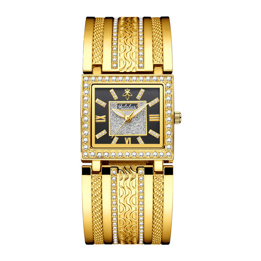 YaLaLuSi brand  new women's watch gold engraved crystal diamonds